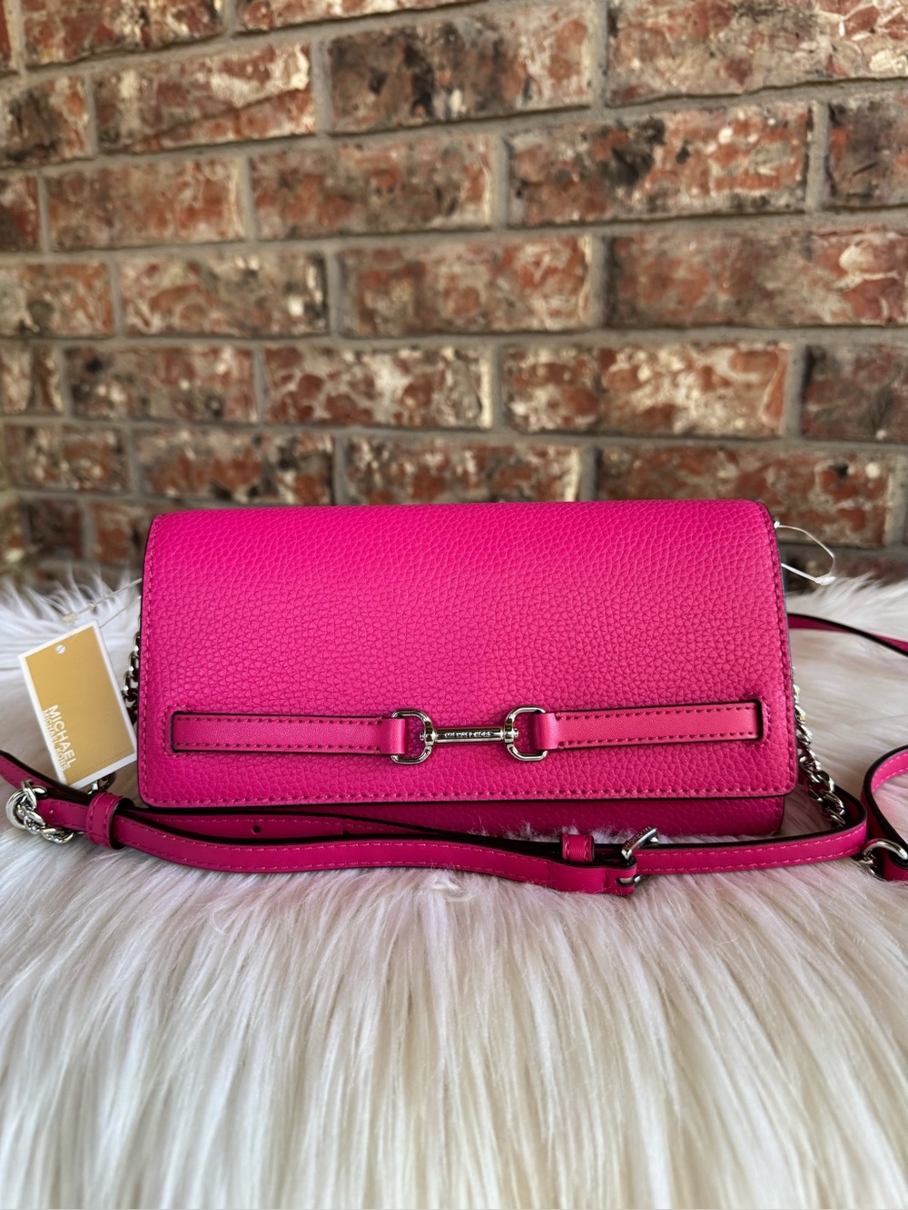 Michael Kors Pink Pebbled Leather Crossbody Bag